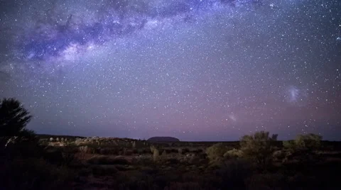 Uluru star time lapse Stock Footage 52416925