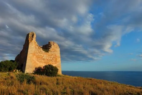 Uluzzo Tower at sunset, Salento, Apulia, Italy Stock Photos