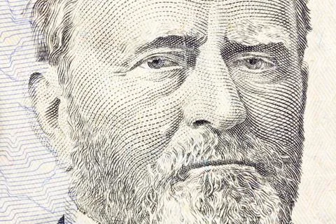 Ulysses s grant macro close up us fifty dollar bill Stock Photos