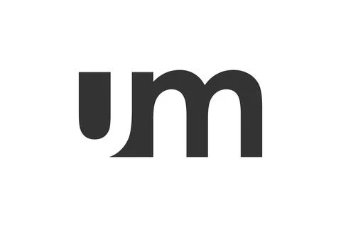 UM creative geometric initial based modern and minimal logo. Letter u m tre.. Stock Illustration