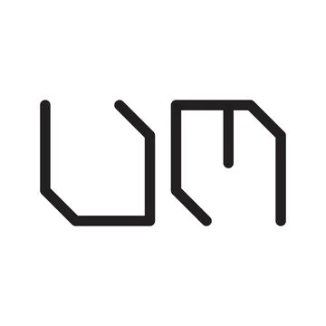 Um initial letter vector logo icon Illustrazione stock