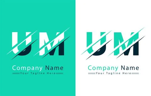 UM Letter Logo Vector Design Template Elements Illustrazione stock