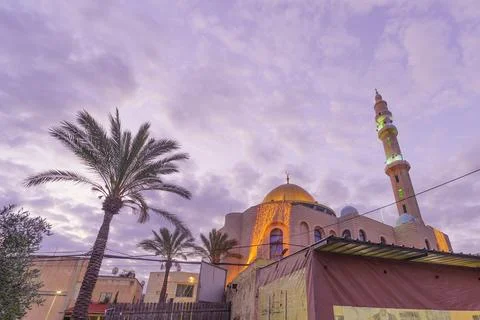 Umar ibn Al-Khattab Mosque, Jisr az-Zarqa Stock Photos