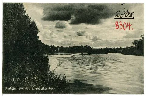 Umatilla River Scene, Pendleton Pendleton, Oregon. Umatilla River Scene Co... Stock-Fotos