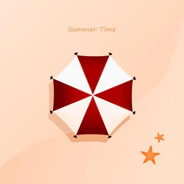 Umberella for summer time flat illustration Stock Illustration