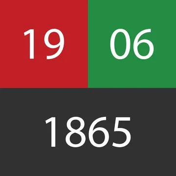 Umbers one nine six and one eight six five. Stock Illustration