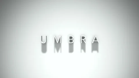 Umbra 3D title animation with shadows on a white background Video stock 296863977