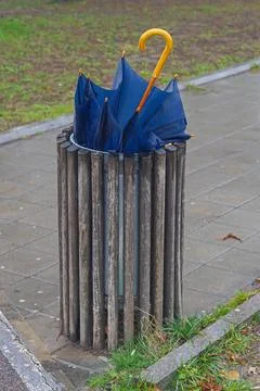 Umbrela trash can Stock Photos