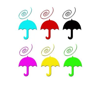 Umbrelas in color Illustration