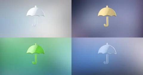 Umbrella 3d Icon Stock Footage 66605418