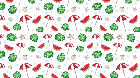Umbrella and Beach Pattern 4k Stock-Footage 247717411