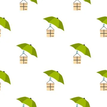 Umbrella and box pattern flat Illustrazione stock