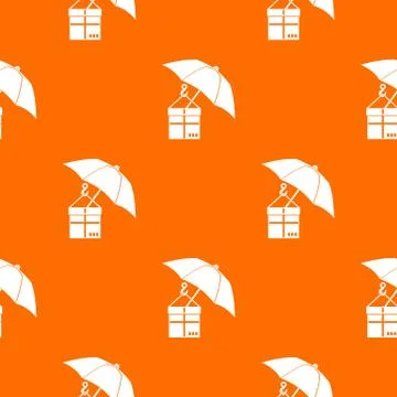 Umbrella and a cardboard box pattern seamless Illustrazione stock