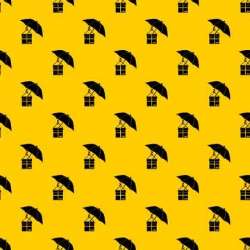 Umbrella and a cardboard box pattern vector Illustrazione stock
