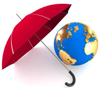 Umbrella and globe Stock Illustration