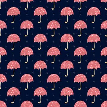 Umbrella and hearts pattern vector design Stock Illustration
