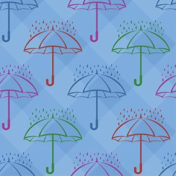 Umbrella and rain, background Stock Illustration