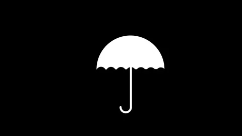 Umbrella and rain drops icon. Waterproof icon. Protection, safety. Stock Footage 304098859