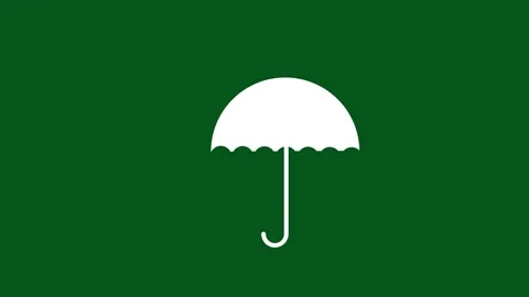 Umbrella and rain drops icon. Waterproof icon. Protection, safety. Stock Footage 304098864