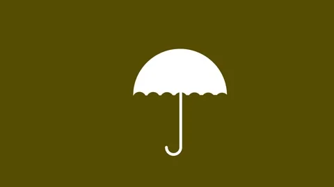 Umbrella and rain drops icon. Waterproof icon. Protection, safety. Stock Footage 304098868