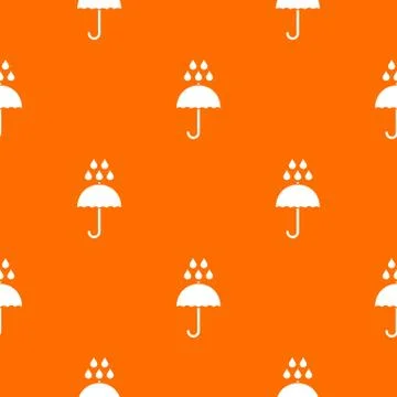 Umbrella and rain drops pattern seamless Illustrazione stock