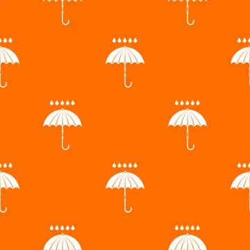 Umbrella and rain drops pattern seamless Stock Illustration