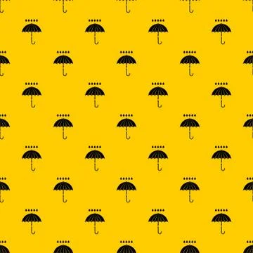 Umbrella and rain drops pattern Stock Illustration