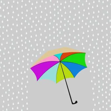 Umbrella and the rain Stock Illustration