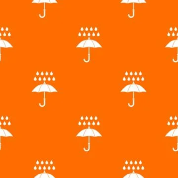 Umbrella and rain pattern seamless Illustrazione stock