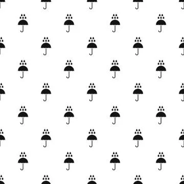 Umbrella and rain pattern, simple style Stock Illustration