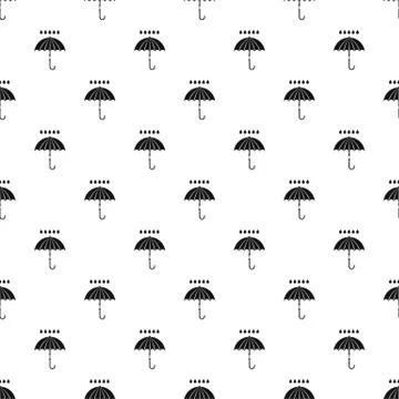 Umbrella and rain pattern, simple style Stock Illustration