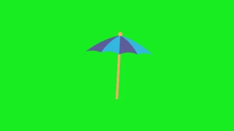 Umbrella animation on green screen background 库存影片 332975153