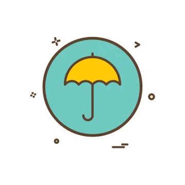 Umbrella basic icon vector design Illustrazione stock