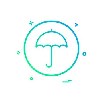Umbrella basic icon vector design 스톡 일러스트