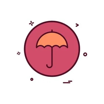 Umbrella basic icon vector design Illustrazione stock