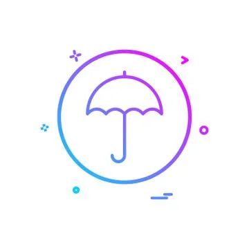 Umbrella basic icon vector design Illustrazione stock