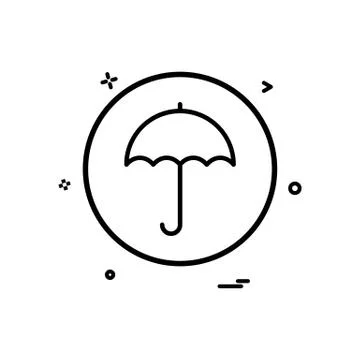 Umbrella basic icon vector design Illustrazione stock