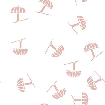 Umbrella beach accessory glyph vector seamless pattern Stock Illustration