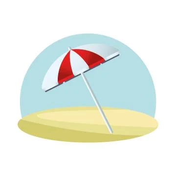 Umbrella beach accessory isolated icon Stock Illustration