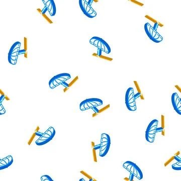Umbrella beach accessory isometric icon seamless pattern Stock Illustration