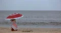 Umbrella On The Beach HD Footage