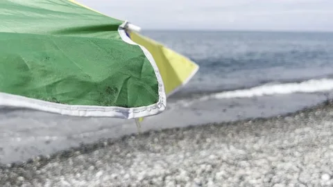 Umbrella on the beach Video stock 203728449