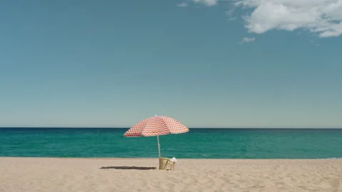 Umbrella at the beach Stock Footage 240537581