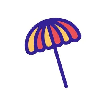Umbrella on the beach icon vector. Isolated contour symbol illustration Stock Illustration