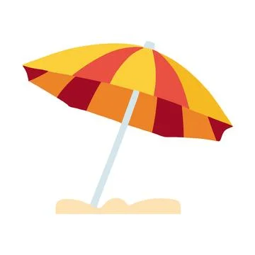 Umbrella in the beach Stock Illustration