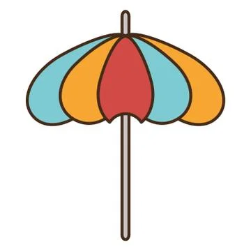 Umbrella beach isolated icon Stock Illustration