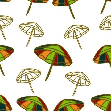 Umbrella Beach Pattern Seamless Design Template Vector Illustrazione stock