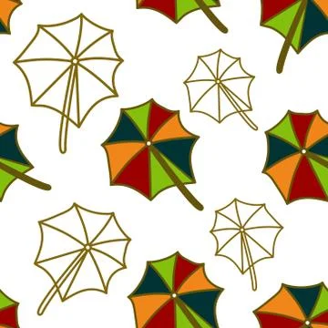 Umbrella Beach Pattern Seamless Design Template Vector 스톡 일러스트