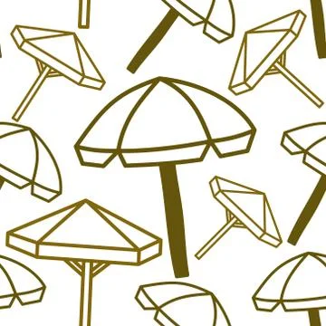 Umbrella Beach Pattern Seamless Design Template Vector Stock Illustration