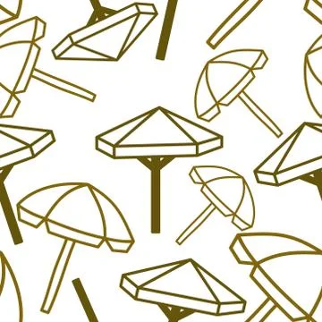 Umbrella Beach Pattern Seamless Design Template Vector Illustrazione stock